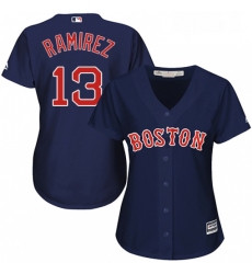 Womens Majestic Boston Red Sox 13 Hanley Ramirez Authentic Navy Blue Alternate Road MLB Jersey