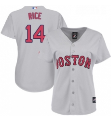 Womens Majestic Boston Red Sox 14 Jim Rice Replica Grey Road MLB Jersey