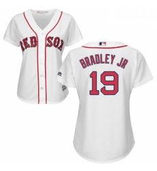 Womens Majestic Boston Red Sox 19 Jackie Bradley Jr Authentic White Home MLB Jersey 