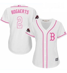 Womens Majestic Boston Red Sox 2 Xander Bogaerts Authentic White Fashion 2018 World Series Champions MLB Jersey