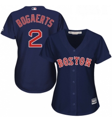 Womens Majestic Boston Red Sox 2 Xander Bogaerts Replica Navy Blue Alternate Road MLB Jersey