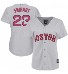 Womens Majestic Boston Red Sox 23 Blake Swihart Replica Grey Road MLB Jersey