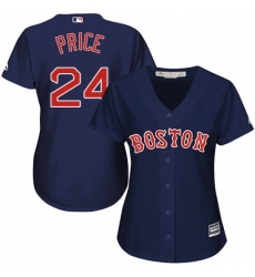 Womens Majestic Boston Red Sox 24 David Price Authentic Navy Blue Alternate Road MLB Jersey