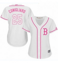 Womens Majestic Boston Red Sox 25 Tony Conigliaro Replica White Fashion MLB Jersey 
