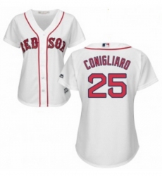 Womens Majestic Boston Red Sox 25 Tony Conigliaro Replica White Home MLB Jersey 