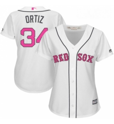 Womens Majestic Boston Red Sox 34 David Ortiz Authentic White Mothers Day MLB Jersey