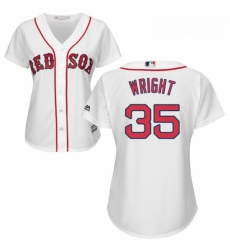Womens Majestic Boston Red Sox 35 Steven Wright Authentic White Home MLB Jersey