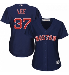 Womens Majestic Boston Red Sox 37 Bill Lee Authentic Navy Blue Alternate Road MLB Jersey