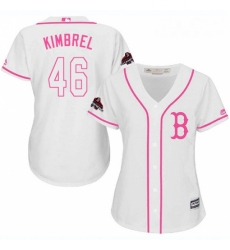 Womens Majestic Boston Red Sox 46 Craig Kimbrel Authentic White Fashion 2018 World Series Champions MLB Jersey