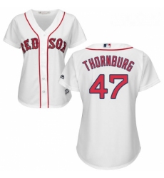 Womens Majestic Boston Red Sox 47 Tyler Thornburg Replica White Home MLB Jersey