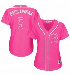 Womens Majestic Boston Red Sox 5 Nomar Garciaparra Replica Pink Fashion MLB Jersey