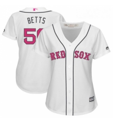 Womens Majestic Boston Red Sox 50 Mookie Betts Replica White Mothers Day MLB Jersey