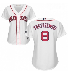 Womens Majestic Boston Red Sox 8 Carl Yastrzemski Authentic White Home MLB Jersey