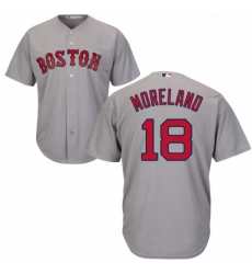 Youth Majestic Boston Red Sox 18 Mitch Moreland Replica Grey Road Cool Base MLB Jersey