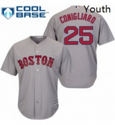 Youth Majestic Boston Red Sox 25 Tony Conigliaro Replica Grey Road Cool Base MLB Jersey 