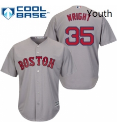 Youth Majestic Boston Red Sox 35 Steven Wright Authentic Grey Road Cool Base MLB Jersey