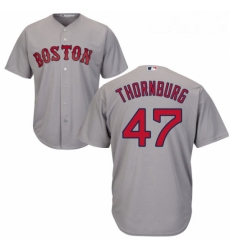 Youth Majestic Boston Red Sox 47 Tyler Thornburg Replica Grey Road Cool Base MLB Jersey