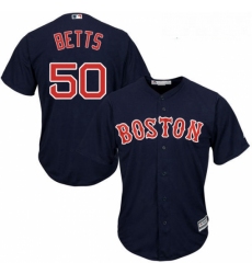 Youth Majestic Boston Red Sox 50 Mookie Betts Replica Navy Blue Alternate Road Cool Base MLB Jersey