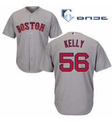 Youth Majestic Boston Red Sox 56 Joe Kelly Replica Grey Road Cool Base MLB Jersey