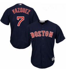 Youth Majestic Boston Red Sox 7 Christian Vazquez Replica Navy Blue Alternate Road Cool Base MLB Jersey