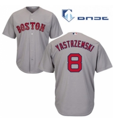 Youth Majestic Boston Red Sox 8 Carl Yastrzemski Authentic Grey Road Cool Base MLB Jersey