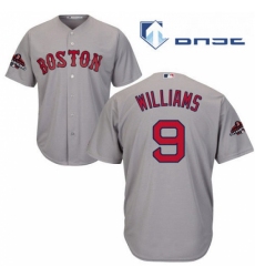 Youth Majestic Boston Red Sox 9 Ted Williams Authentic Grey Road Cool Base 2018 World Series Champions MLB Jersey