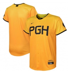 Youth Pittsburgh Pirates Blank Gold 2023 City Connect Stitched Jersey