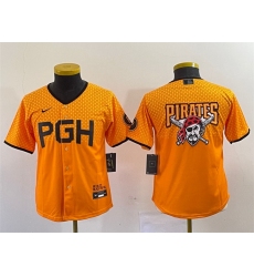 Youth Pittsburgh Pirates Gold 2023 City Connect Team Big Logo Stitched Jersey