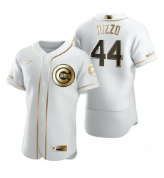 Chicago Cubs 44 Anthony Rizzo White Nike Mens Authentic Golden Edition MLB Jersey