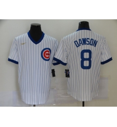 Cubs 8 Andre Dawson White Nike Cool Base Jersey