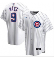 Cubs 9 Javier Baez White 2020 Nike Cool Base Jersey