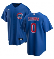 Men Chicago Cubs 0 Marcus Stroman Blue Cool Base Stitched Baseball Jerse