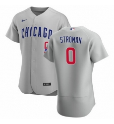 Men Chicago Cubs 0 Marcus Stroman Grey Flex Base Stitched Jerse
