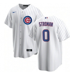 Men Chicago Cubs 0 Marcus Stroman White Cool Base Stitched Baseball Jerse