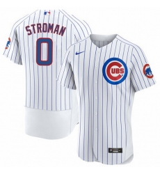 Men Chicago Cubs 0 Marcus Stroman White Flex Base Stitched Jerse