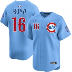 Men Chicago Cubs 16 Matthew Boyd Blue 2024 25 2nd Alternate Limited Stitched Baseball Jersey
