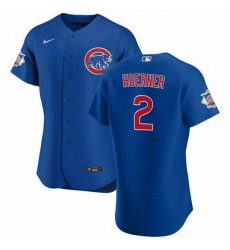 Men Chicago Cubs 2 Nico Hoerner Blue Flex Base Stitched jersey
