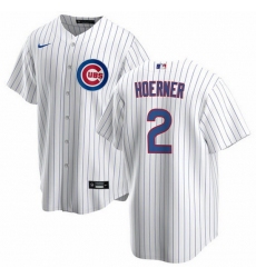 Men Chicago Cubs 2 Nico Hoerner White Cool Base Stitched Baseball jersey