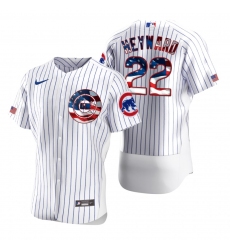 Men Chicago Cubs 22 Jason Heyward Men Nike White Fluttering USA Flag Limited Edition Flex Base MLB Jersey