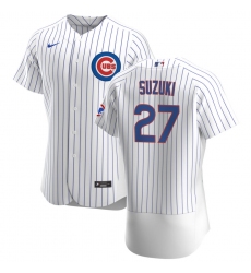 Men Chicago Cubs #27 Seiya Suzuki Men Nike White Home 2020 Flex Base Player Jersey