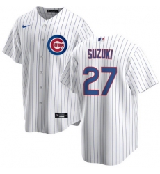 Men Chicago Cubs 27 Seiya Suzuki White Cool Base Stitched Baseball jersey