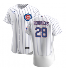 Men Chicago Cubs 28 Kyle Hendricks Men Nike White Home 2020 Flex Base Player Jersey