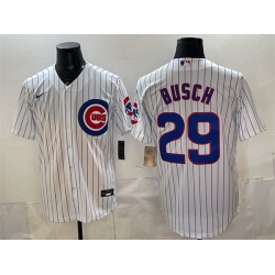 Men Chicago Cubs 29 Michael Busch White Cool Base Stitched Baseball Jersey