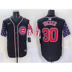 Men Chicago Cubs 30 Kyle Tucker Black 2025 Independence Day Vapor Premier Limited Stitched Baseball Jersey