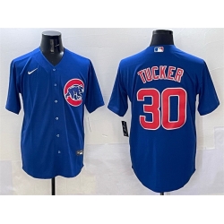 Men Chicago Cubs 30 Kyle Tucker Royal Cool Base Stitched Baseball Jersey