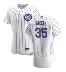 Men Chicago Cubs 35 Justin Steele Men Nike White Home 2020 Flex Base Player Jersey