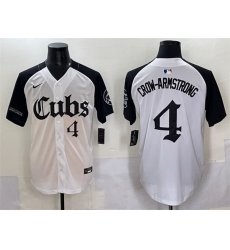 Men Chicago Cubs 4 Pete Crow Armstrong White Black 27Gothic North Side Edition 27 Vapor Premier Limited Stitched Baseball Jersey Men Chicago Cubs 4 Pete Crow Armstrong White Black 27Gothic North Side Edition 27 Vapor Premier Limited Stitched Baseball Jersey