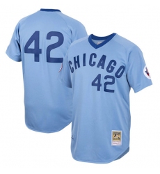 Men Chicago Cubs 42 Bruce Sutter Blue Road 1976 Mitchell  26 Ness Stitched Jerse