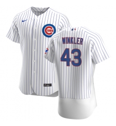Men Chicago Cubs 43 Dan Winkler Men Nike White Home 2020 Flex Base Player Jersey
