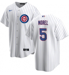 Men Chicago Cubs 5 Christopher Morel Chicago White Cool Base Stitched Baseball Jersey
